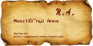 Meszlényi Anna névjegykártya